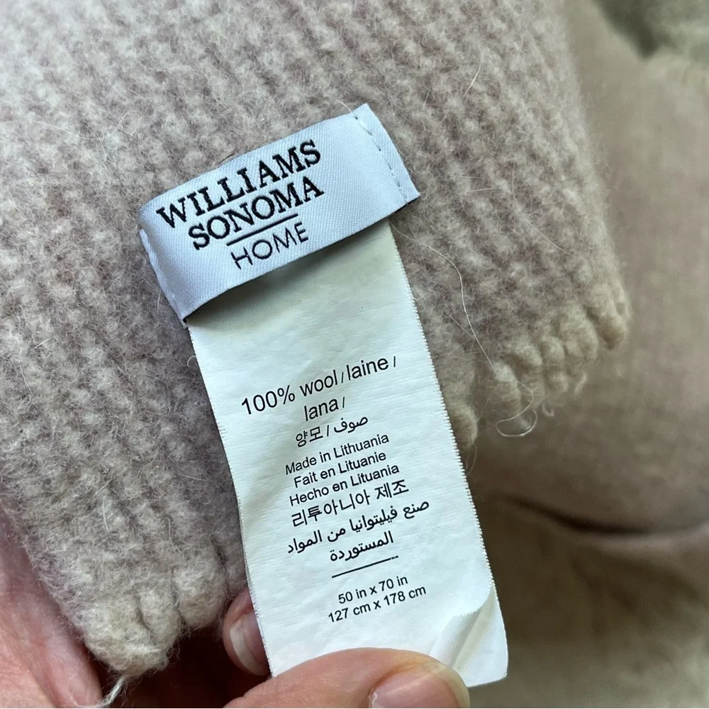 Williams Sonoma Home Wool Mat Rug Mauve Ivory